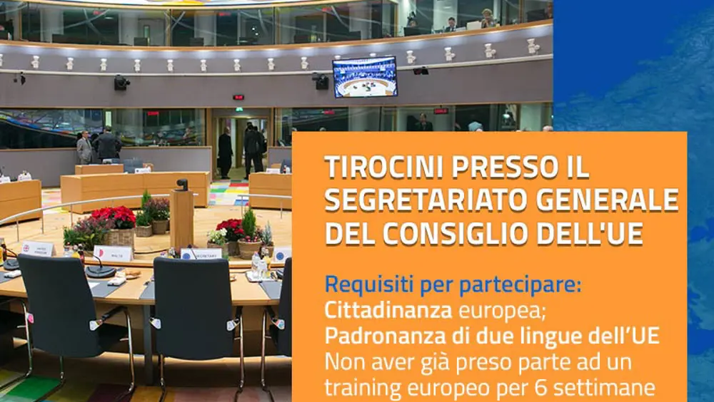 Tirocini presso il Segretariato generale del Consiglio dell'Unione Europea Tirocini presso il Segretariato generale del Consiglio dell'Unione Europea