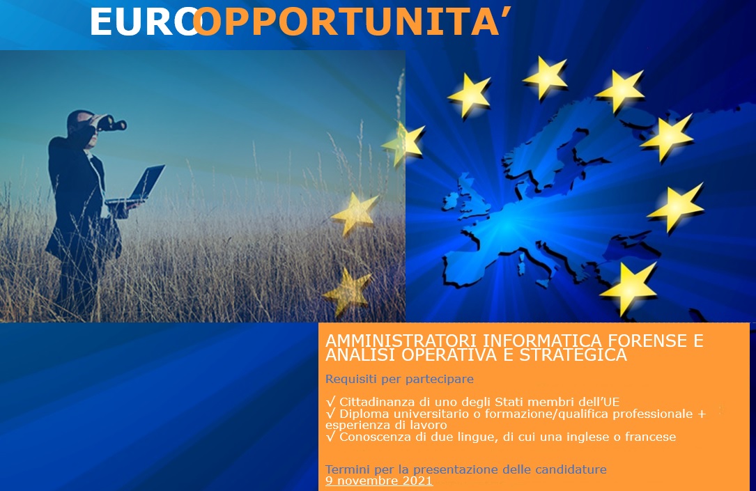 Europportunità, amministratori nei settori dell'informatica forense e dell'analisi operativa e strategica