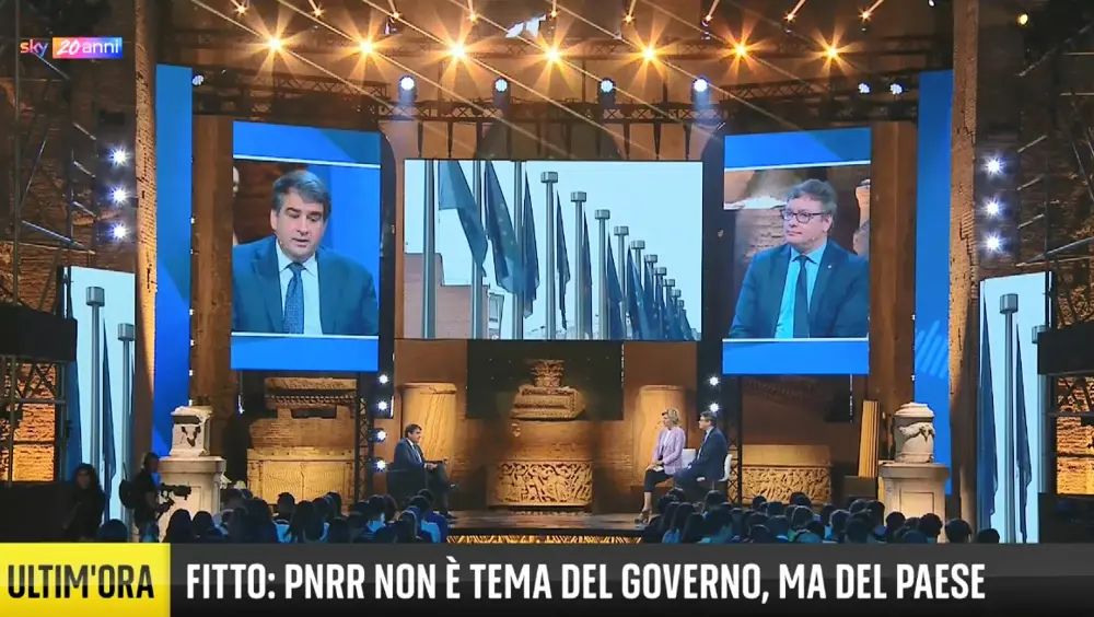 Ministro Fitto interviene all'evento "20 anni di Sky" Ministro Fitto interviene all'evento "20 anni di Sky"