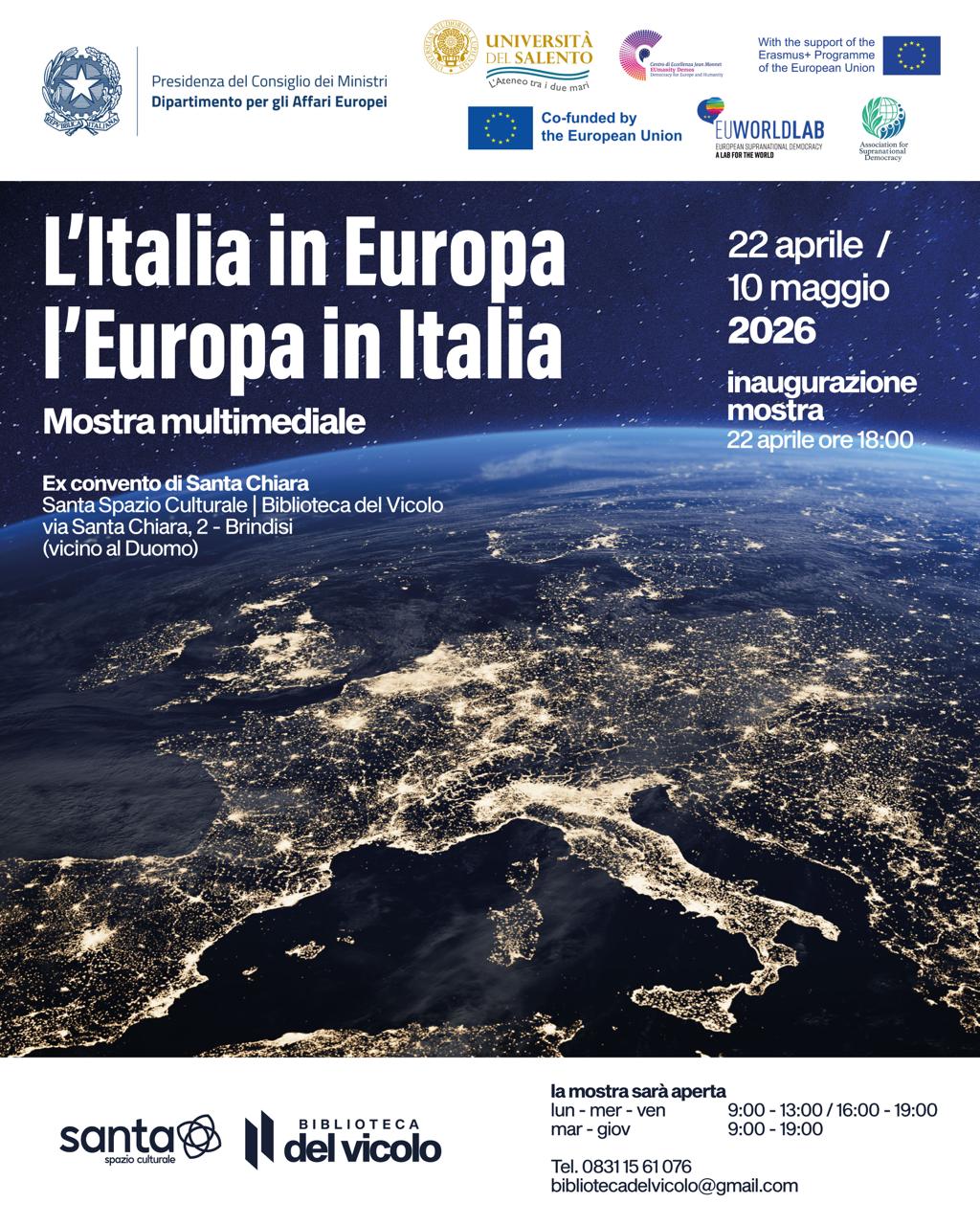 Brindisi ospita la mostra "L'Italia in Europa - L'Europa in Italia"